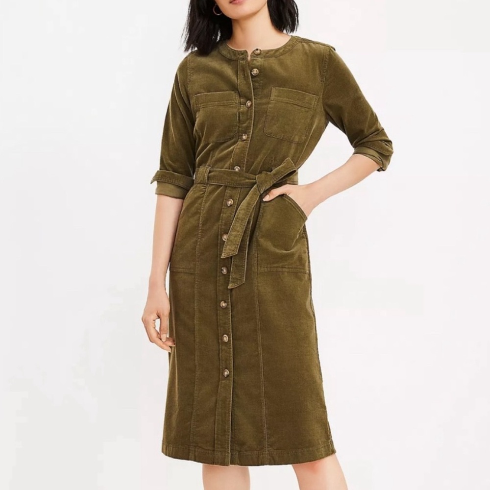 Loft Corduroy Pocket Shirtdress